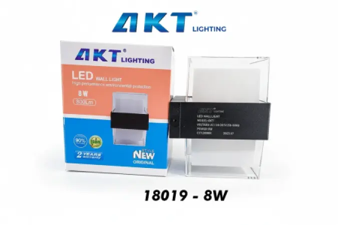 AKT LED Wall Light – Model 18019-8W | 8W | 3000K | 250LM | IP65 | Wall Mounted