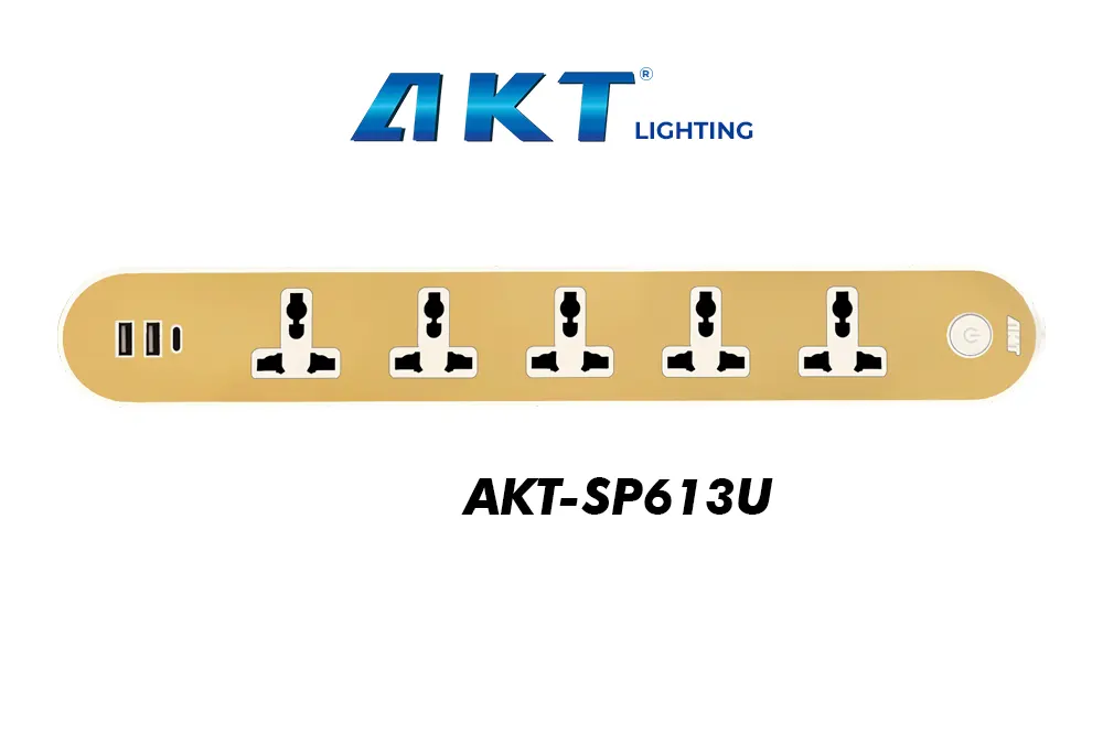 AKT-SP613U Power Extension Socket | 6-Way Multi-Function Socket | 2500W