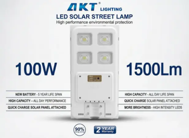 AKT LED太阳能路灯 100W – 1500流明（型号 AKT-LD21007-4T-100W）