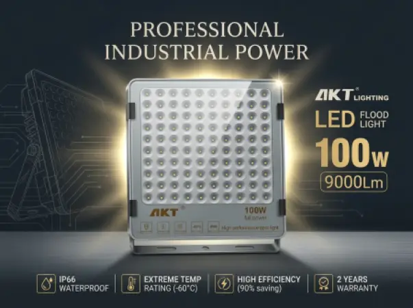 AKT 100W LED 泛光灯 IP66 防水 9000流明