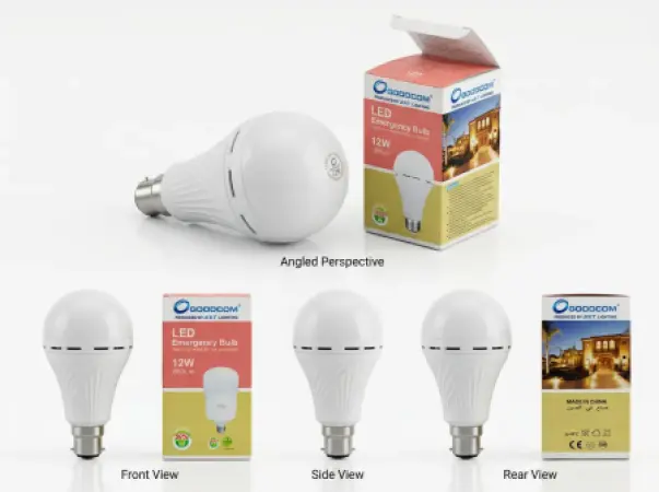GOODCOM 12W B22 LED应急灯泡 – 850流明 可充电应急照明