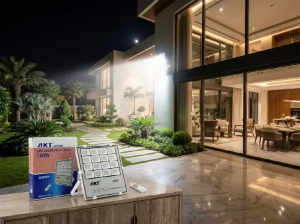 AKT LED Solar Flood Light 160W (White) – Model AKT-STD-2A160P10YK/160W