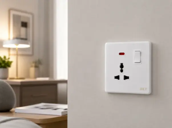 AKT MF Switched Socket with Neon – White